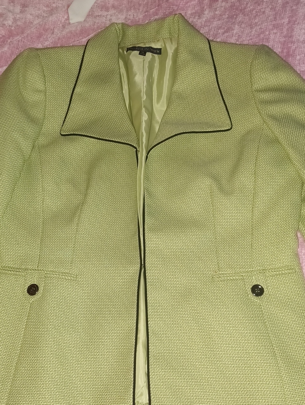 Preston & York Lime Green And Black Suit Jacket Blazer Sz 10